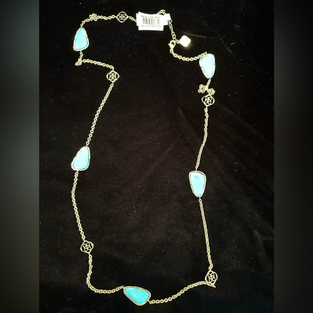 Kendra Scott Long, logo station necklace. Turquoise. ⭐️NWT⭐️